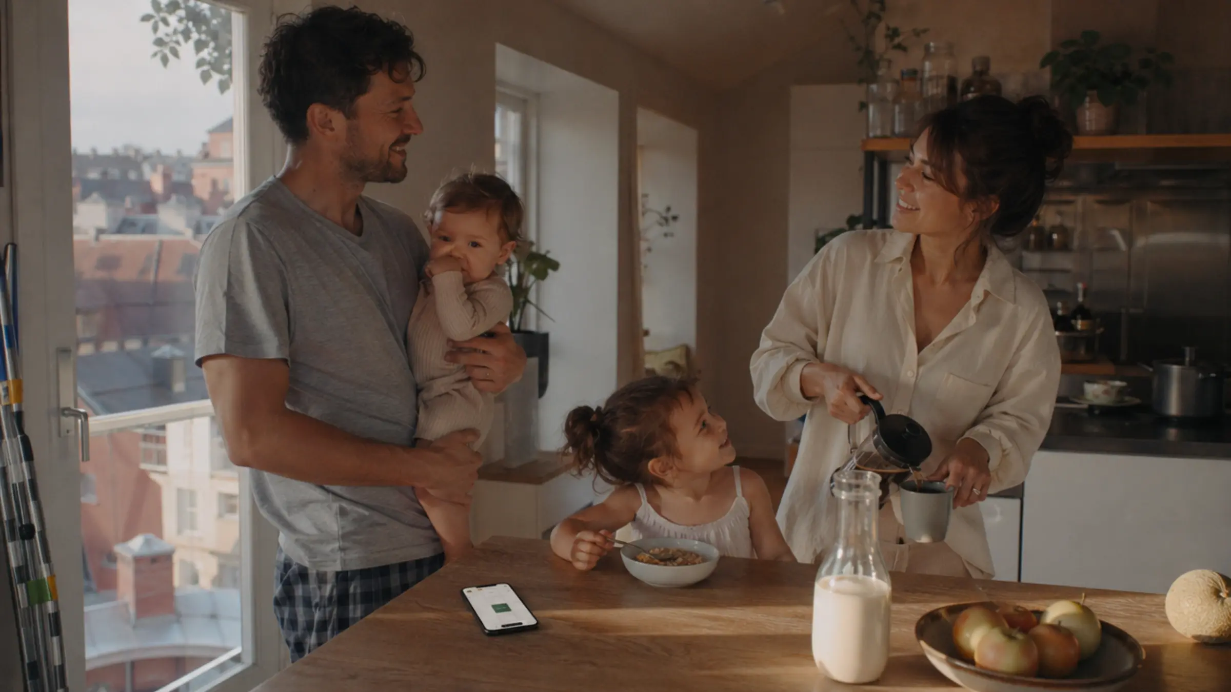 En lugn morgon hemma — bokning från jobbet
